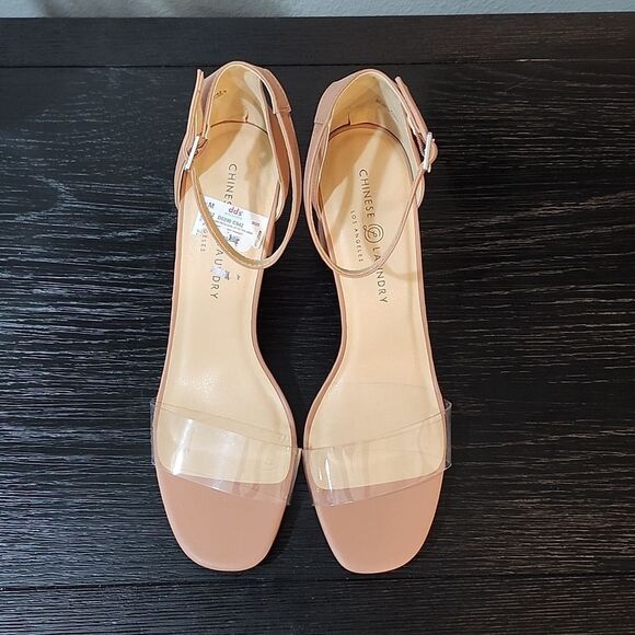 BRAND NEW CHINESE LAUNDRY WOMEN'S TERI CLEAR ANKLE STRAP BLOCK HEEL SANDALS - Picture 3 of 16